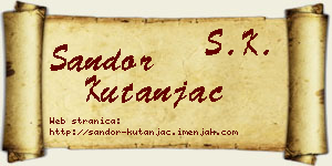 Šandor Kutanjac vizit kartica